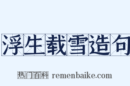 浮生载雪造句是什么意思的图片